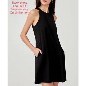 Black Sleeveless A Line Trapeze Slip On Women Career Party Night Out Dress Sz S